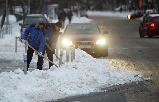 Heavy snowfall in Moscow