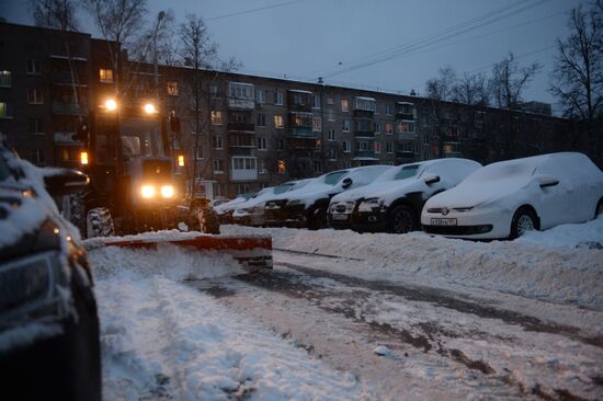 Heavy snowfall in Moscow