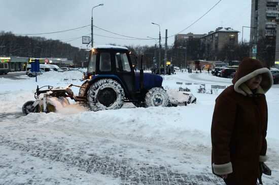Heavy snowfall in Moscow
