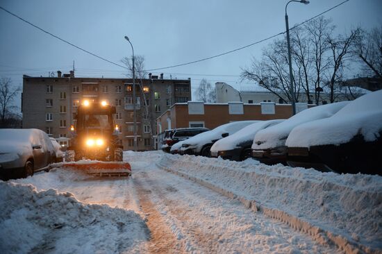 Heavy snowfall in Moscow