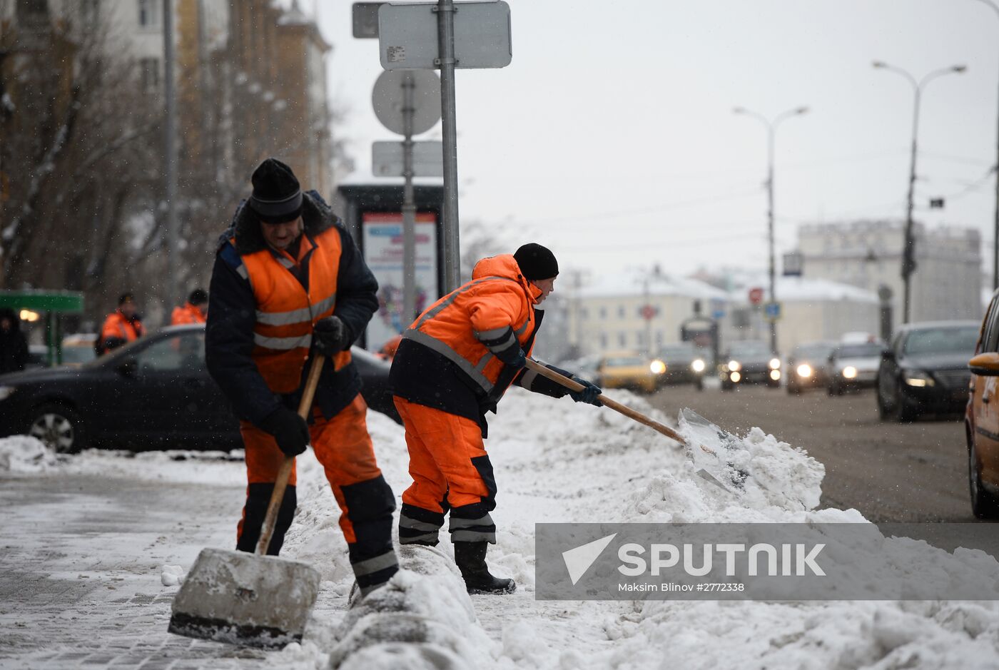 Heavy snowfall in Moscow