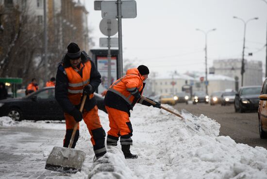 Heavy snowfall in Moscow