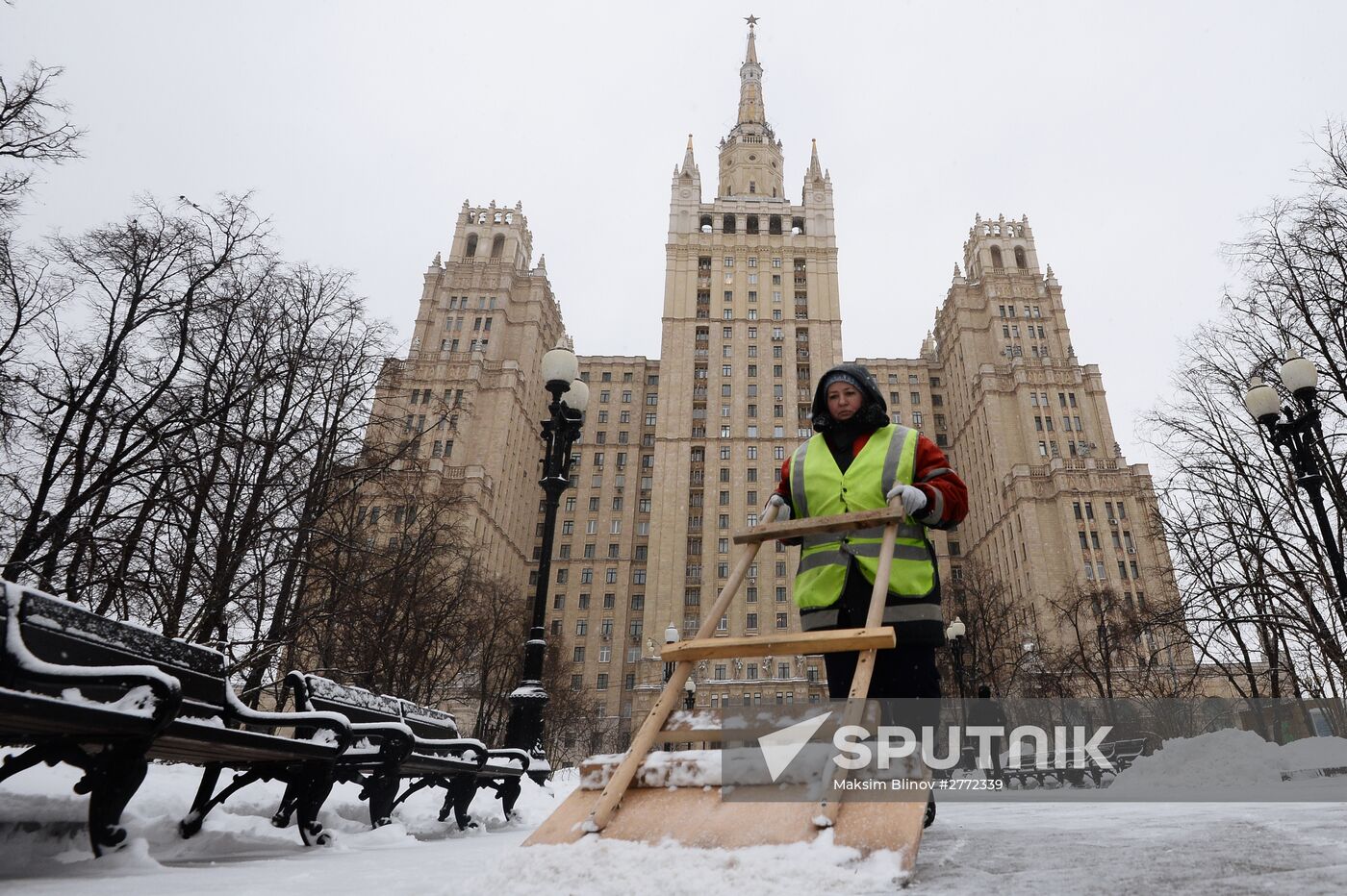 Heavy snowfall in Moscow