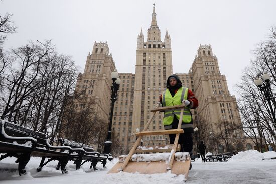 Heavy snowfall in Moscow