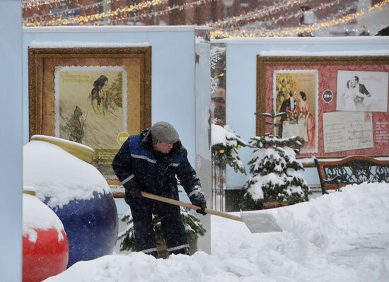 Heavy snowfall in Moscow