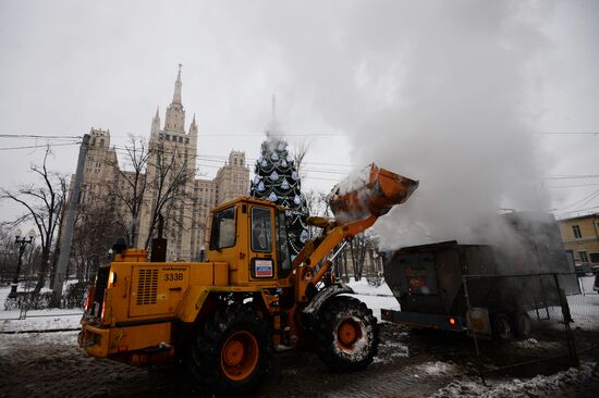 Heavy snowfall in Moscow