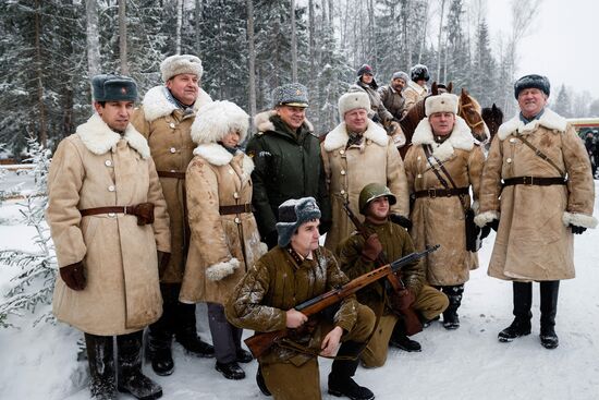 Defense Minister Sergei Shoigu at opening ceremony for Partisan Village Historical Park