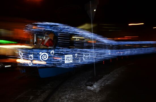 New Year tram in Moscow
