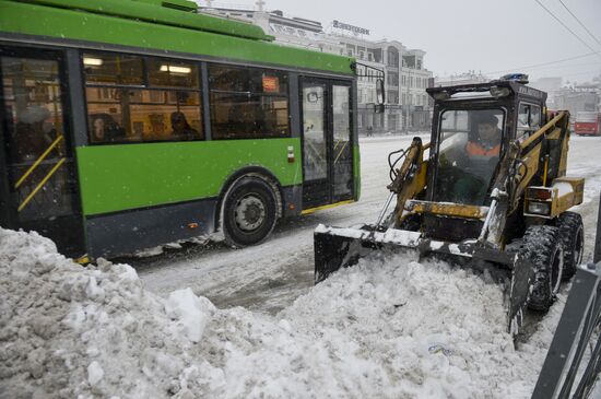 Snow removal in Kazan