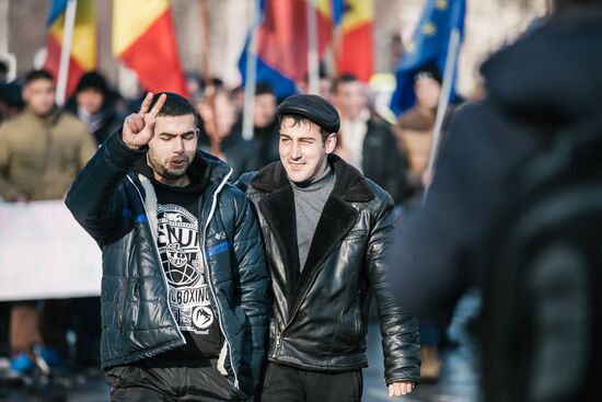 Opposition rally in Moldova