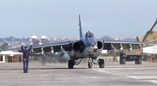 Russia's Su-25 and Syria's MiG-29 on combat flight mission from Hmeimim airbase