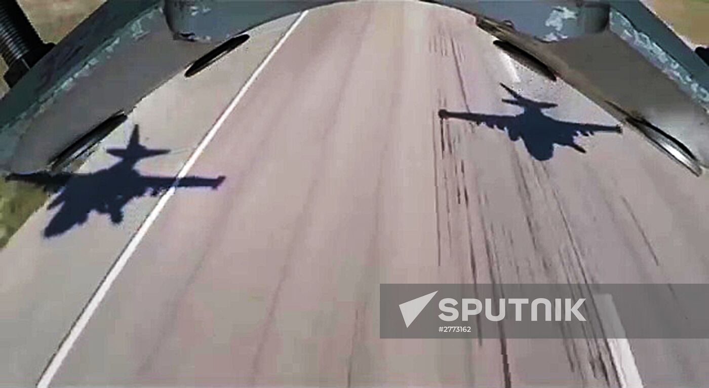 Russia's Su-25 and Syria's MiG-29 on combat flight mission from Hmeimim airbase