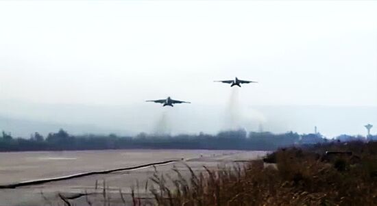 Russia's Su-25 and Syria's MiG-29 on combat flight mission from Hmeimim airbase