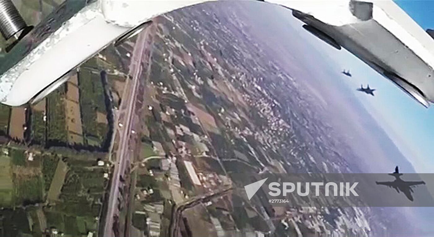 Russia's Su-25 and Syria's MiG-29 on combat flight mission from Hmeimim airbase