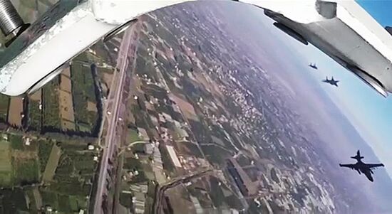 Russia's Su-25 and Syria's MiG-29 on combat flight mission from Hmeimim airbase