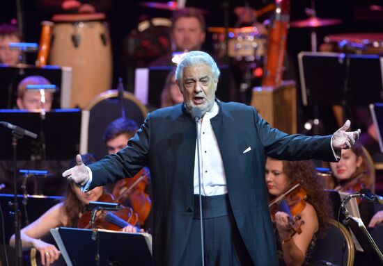 Opera singer Placido Domingo gives a concert in Moscow