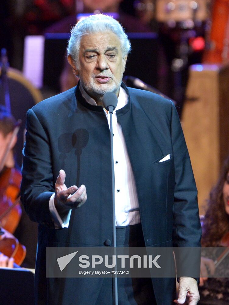 Opera singer Placido Domingo gives a concert in Moscow