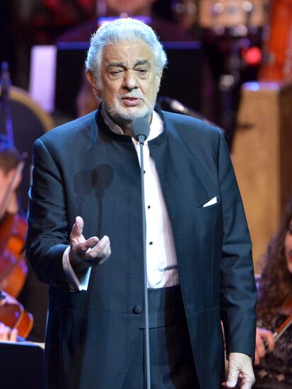 Opera singer Placido Domingo gives a concert in Moscow