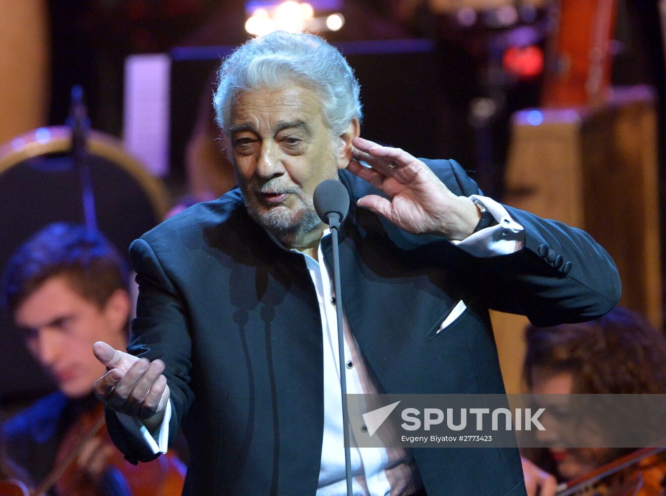 Opera singer Placido Domingo gives a concert in Moscow