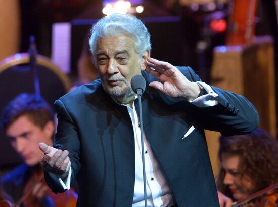 Opera singer Placido Domingo gives a concert in Moscow