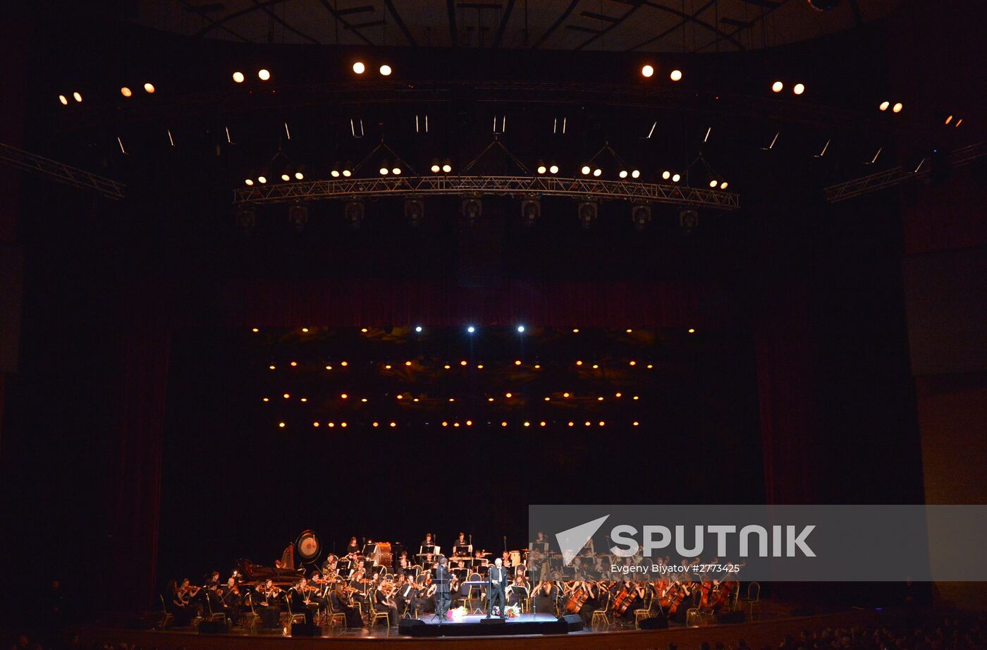 Opera singer Placido Domingo gives a concert in Moscow