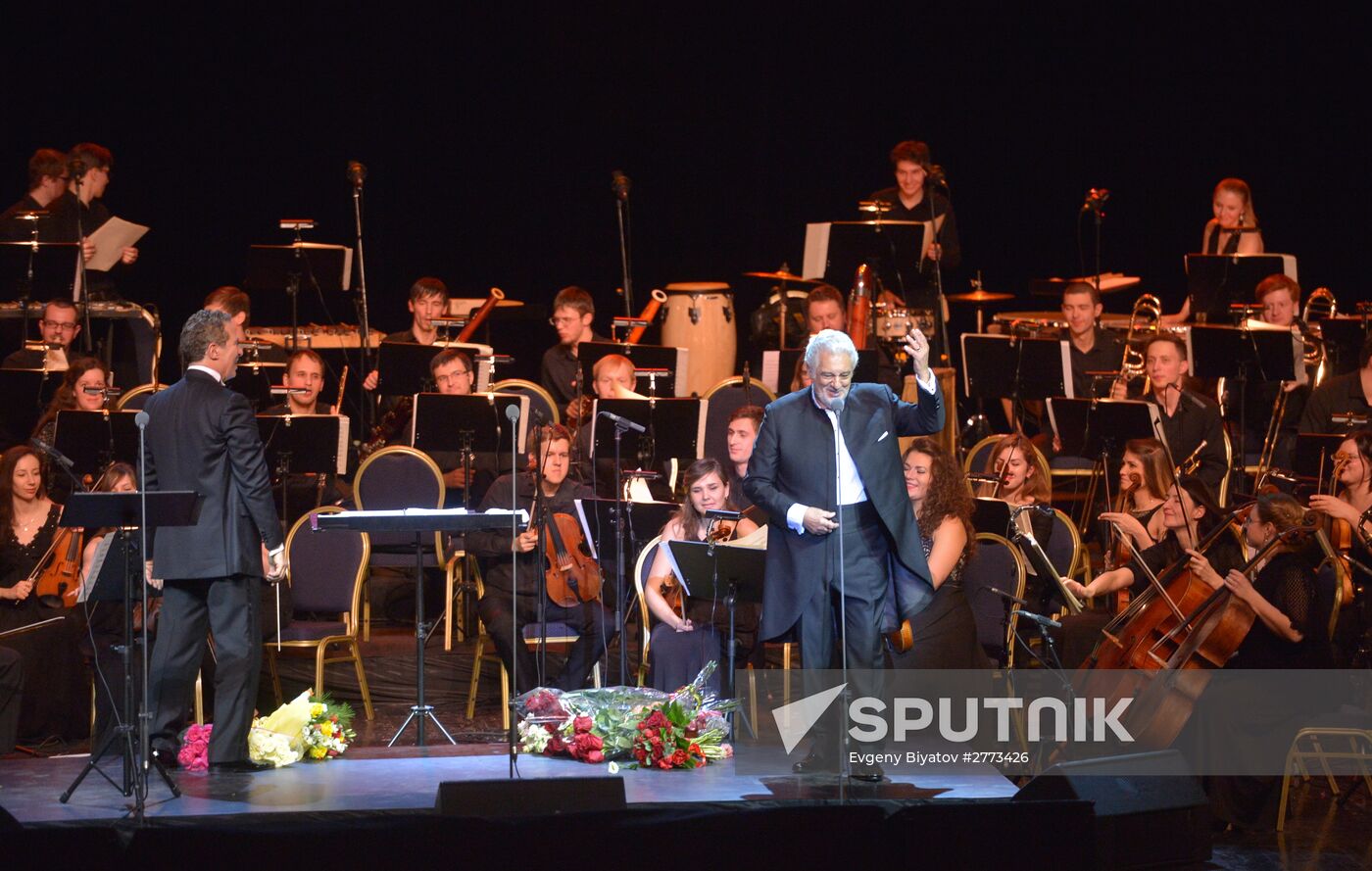 Opera singer Placido Domingo gives a concert in Moscow