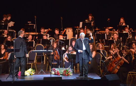 Opera singer Placido Domingo gives a concert in Moscow