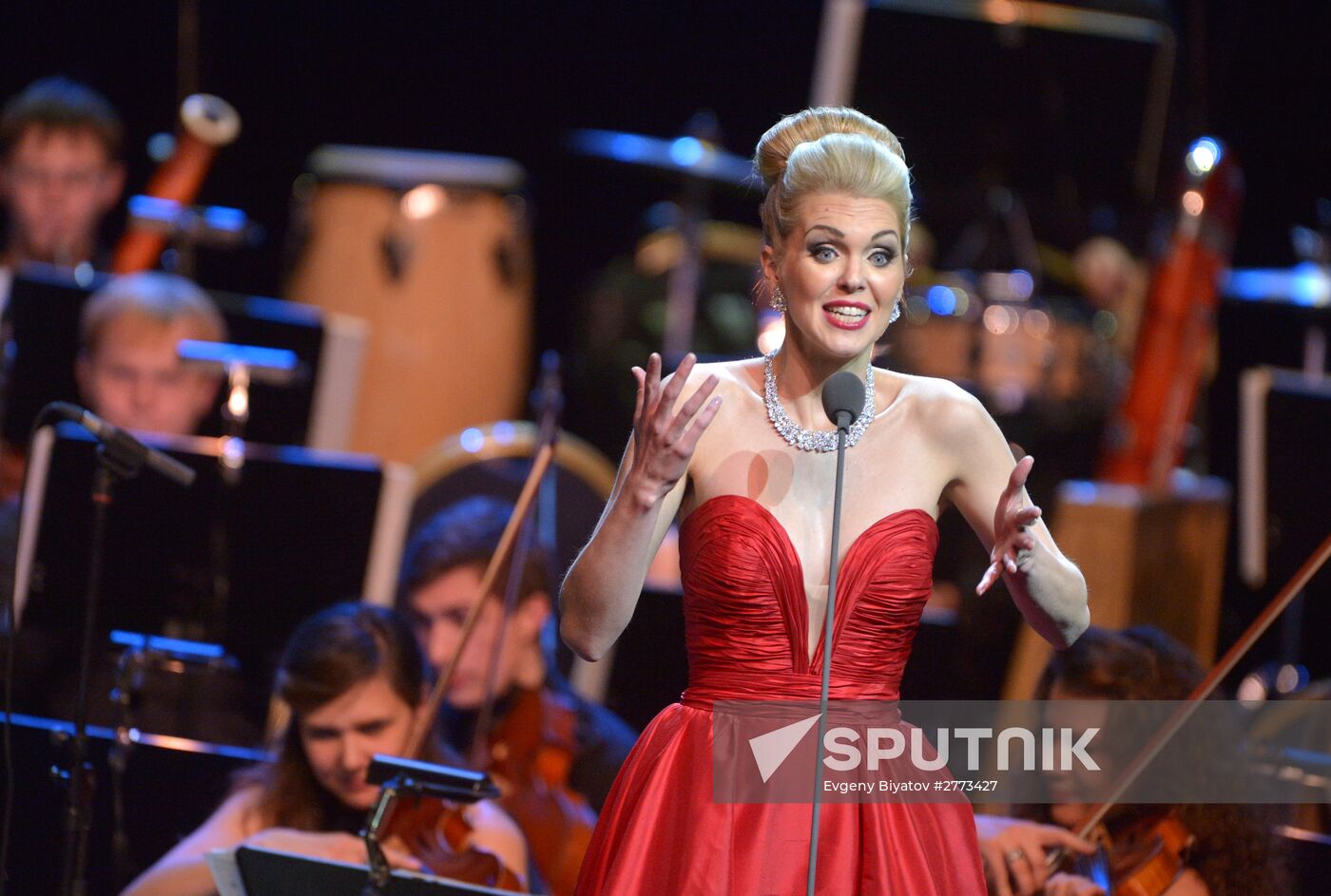 Opera singer Placido Domingo gives a concert in Moscow
