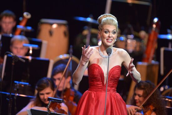 Opera singer Placido Domingo gives a concert in Moscow