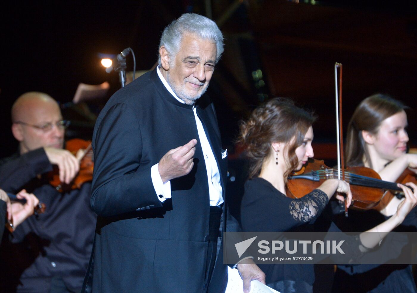 Opera singer Placido Domingo gives a concert in Moscow