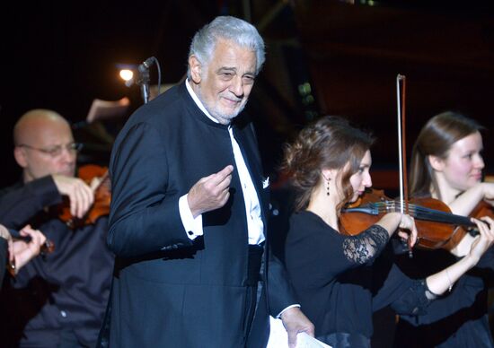Opera singer Placido Domingo gives a concert in Moscow