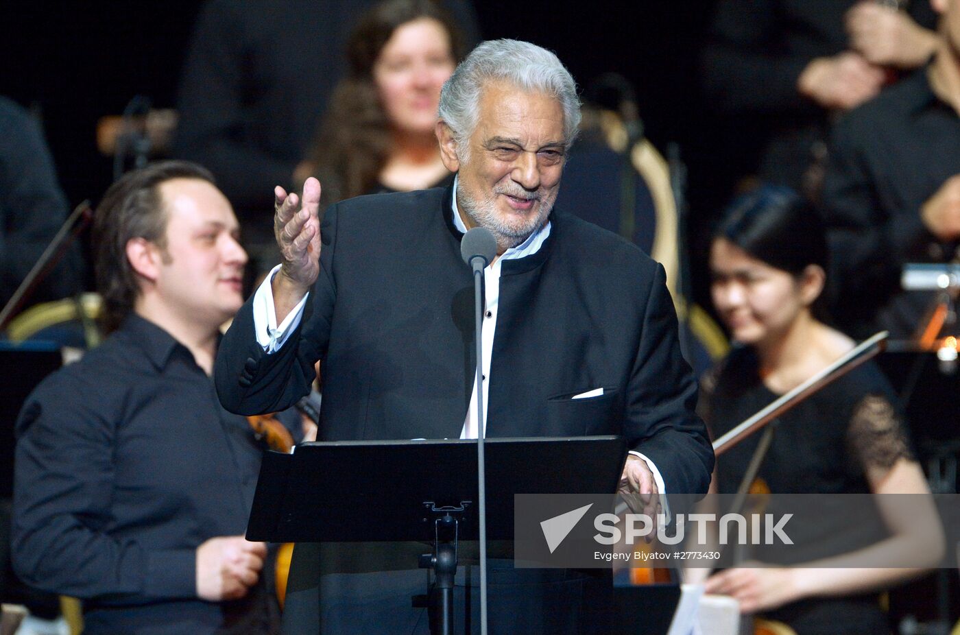 Opera singer Placido Domingo gives a concert in Moscow