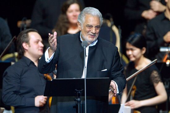 Opera singer Placido Domingo gives a concert in Moscow
