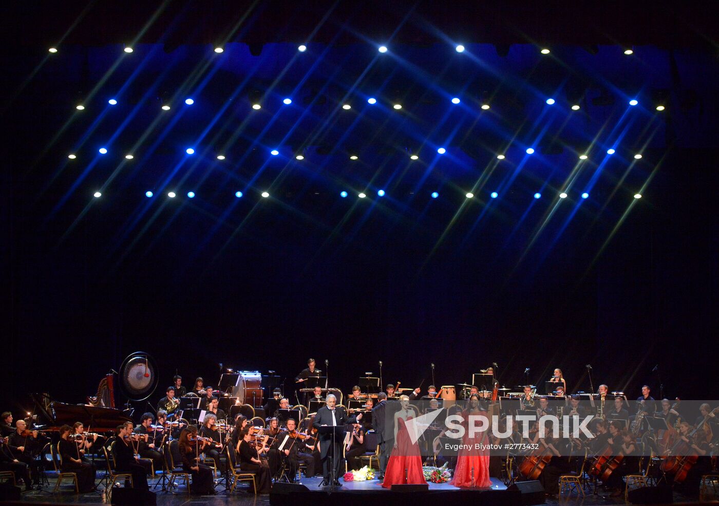 Opera singer Placido Domingo gives a concert in Moscow