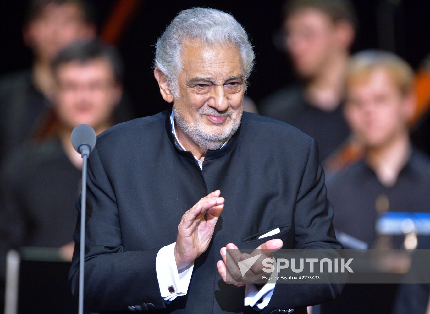Opera singer Placido Domingo gives a concert in Moscow