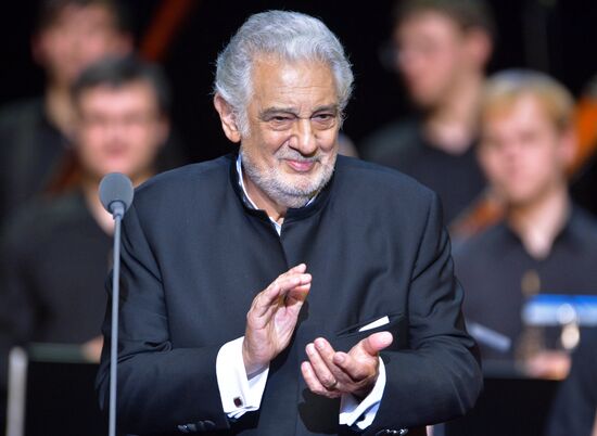 Opera singer Placido Domingo gives a concert in Moscow