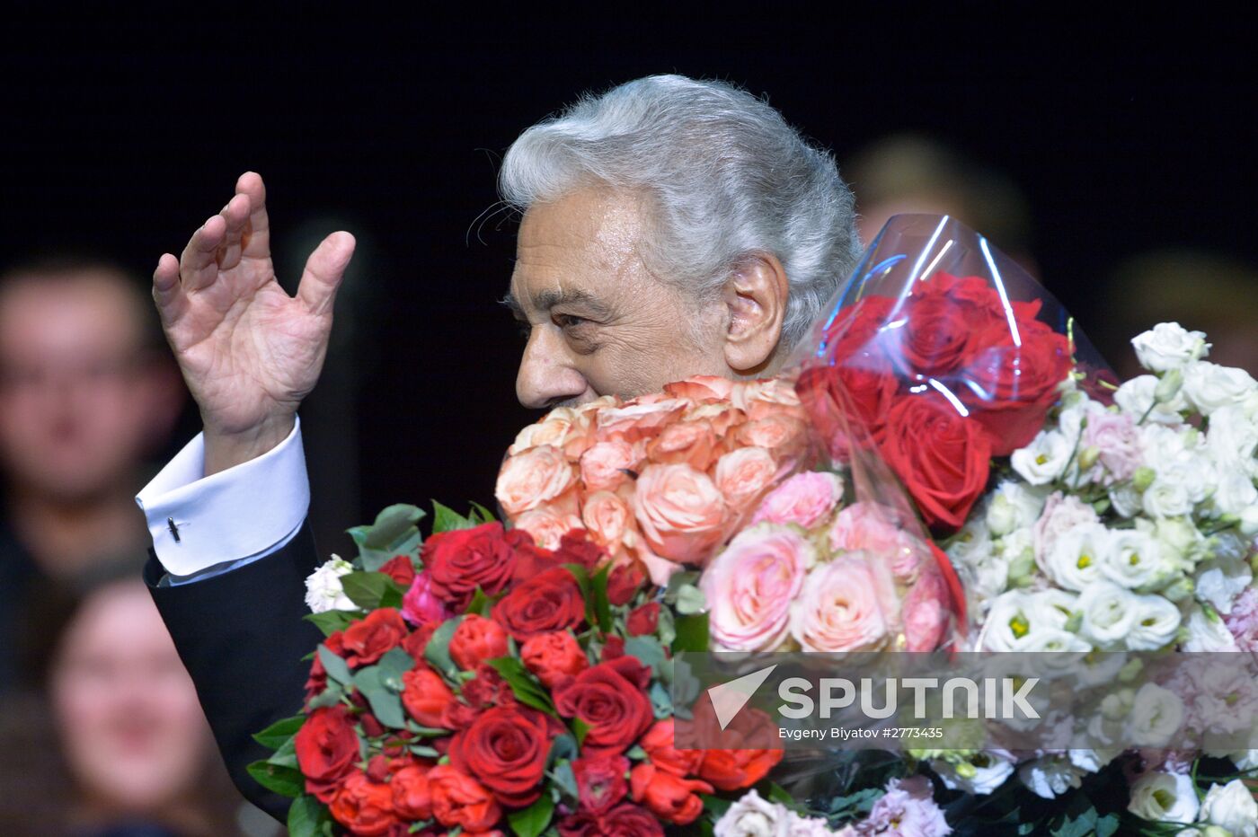 Opera singer Placido Domingo gives a concert in Moscow