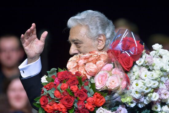 Opera singer Placido Domingo gives a concert in Moscow