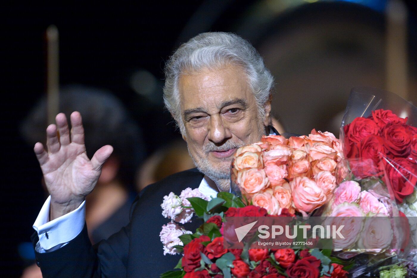 Opera singer Placido Domingo gives a concert in Moscow
