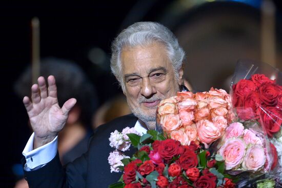 Opera singer Placido Domingo gives a concert in Moscow