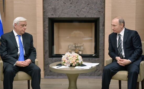 President Vladimir Putin meets with Greek counterpart Prokopis Pavlopoulos