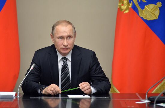 President Vladimir Putin chairs Russia's Security Council meeting