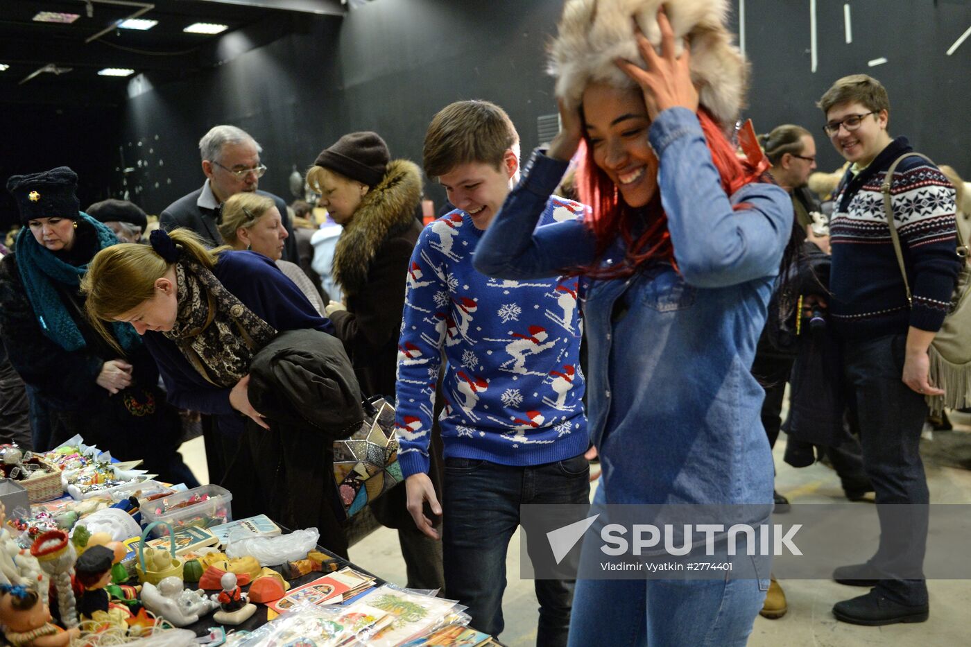 Winter flea market at Museum of Moscow