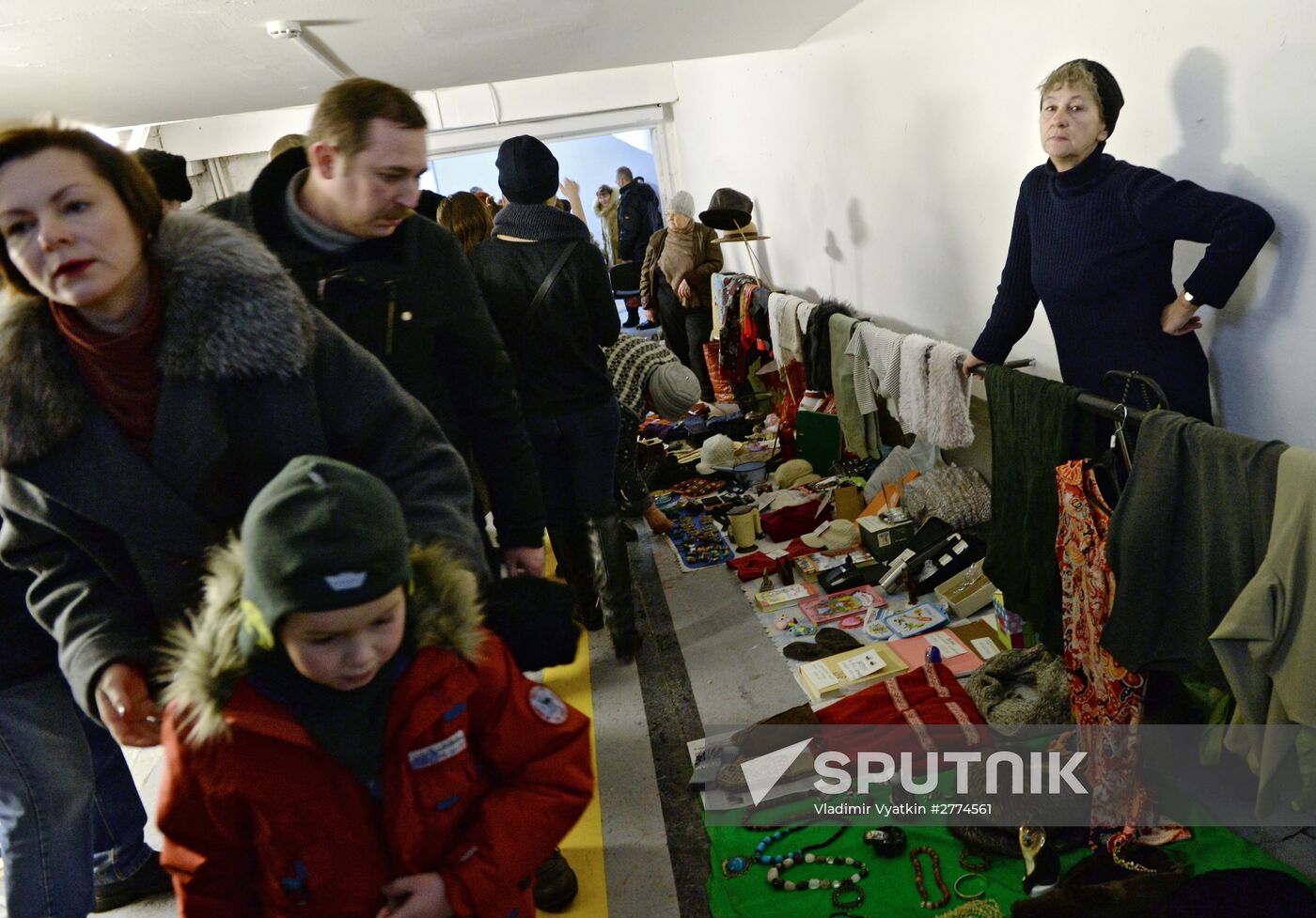Winter flea market at Museum of Moscow