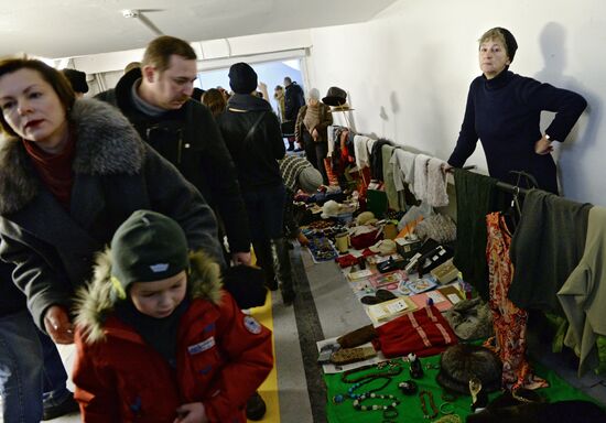 Winter flea market at Museum of Moscow