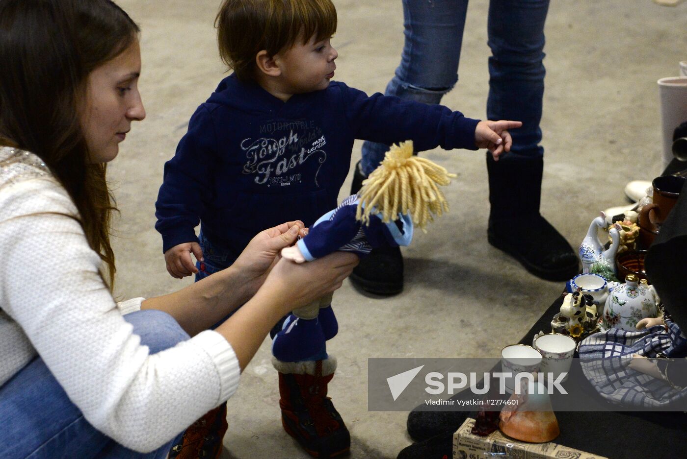 Winter flea market at Museum of Moscow