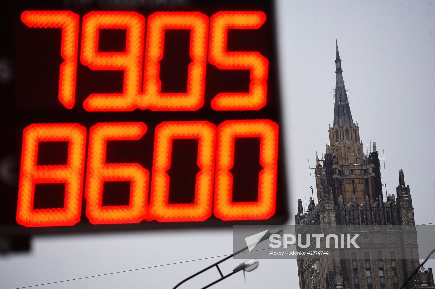 Currency exchange rates in Moscow