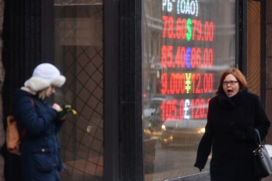 Currency exchange rates in Moscow