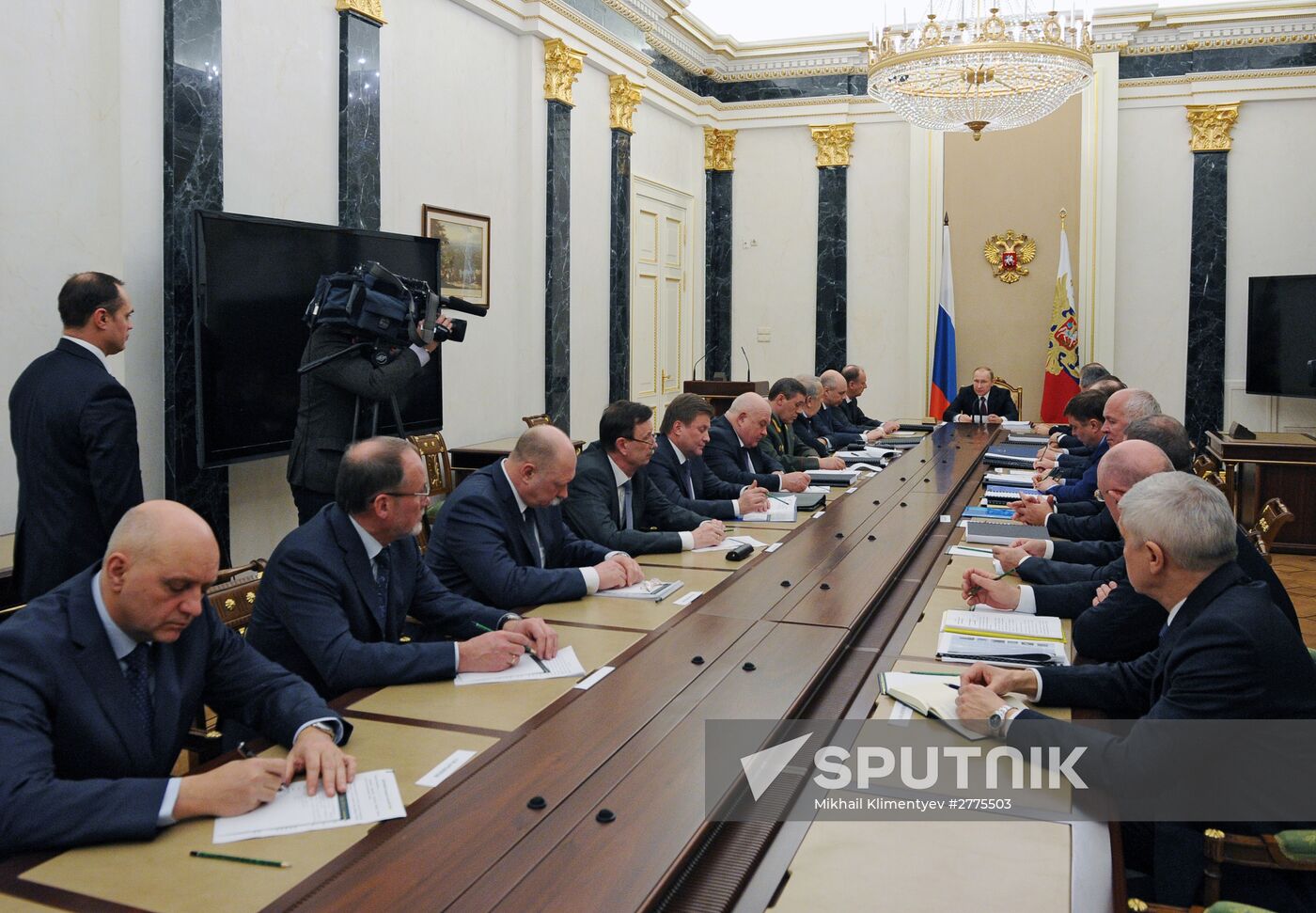 Vladimir Putin holds meeting in Kremlin