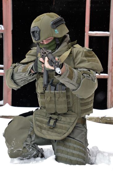 Russian Engineering Corps' stormtroopers during drills